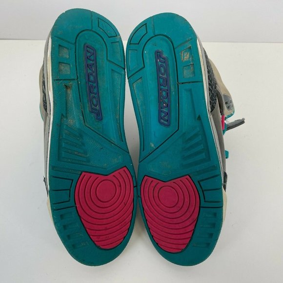 Jordan Spizike Miami Vice Basketball Shoes Grey Vivid Pink Youth 7Y - Picture 5 of 6